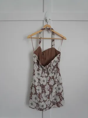 Abercrombie & Fitch Floral Linen Halter Mini Dress thumbnail 3