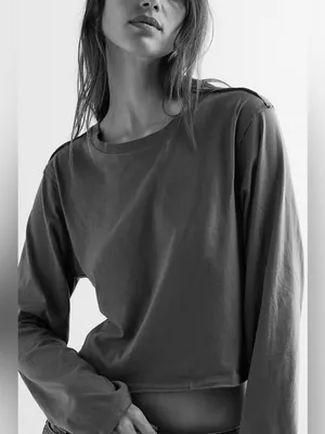 NWOT Free People We The Free The Perfect Long-Sleeve Tee - Black - medium thumbnail 8