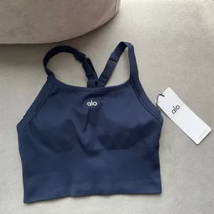 Alo Yoga Seamless Ribbed Favorite Bra Tank Navy S thumbnail 2