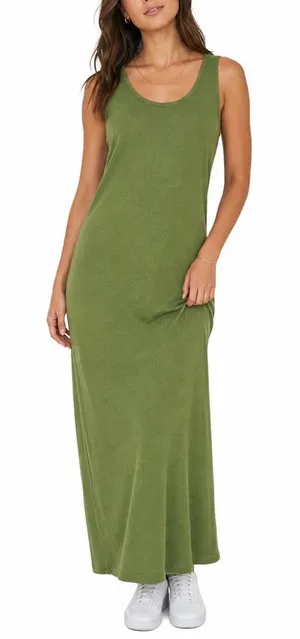 Gap Vintage Green Knit Sleeveless Scoop Neck Maxi Dress Large thumbnail 1