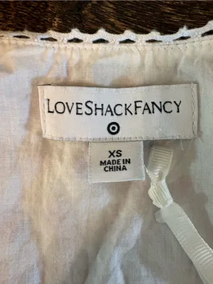 LoveShackFancy for Target Camille Babydoll Dress XS Pink Floral Lace Tiered thumbnail 5