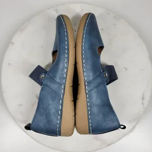 GC‎ Lira Leather Mary Janes Womens 7 Metallic Blue Closed Toe Shoes thumbnail 11