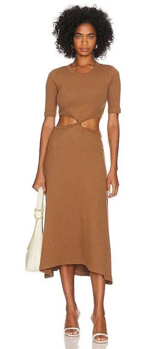 ✨Citizens of Humanity Brown Nicola Midi Light Brown Sz Small Dress✨ thumbnail 1