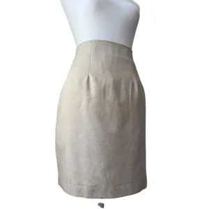 Vintage ‘90s LA City Paris Beige Linen Blend Knee Length Pencil Skirt thumbnail 3