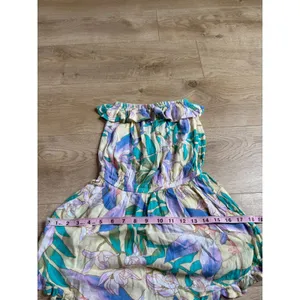 EUC Billabong strapless romper tropical floral print ruffle‎ neckline coastal XS thumbnail 9