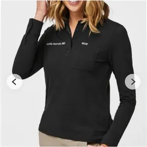 FIGSPRO Pique Longsleeve Polo Top Olive‎ Green Medium thumbnail 9