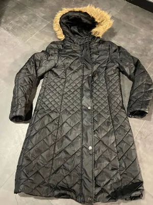 Jaclyn Smith Black Quilted Parka Coat with Faux Fur Hood‎ Winter Jacket D-7 thumbnail 1
