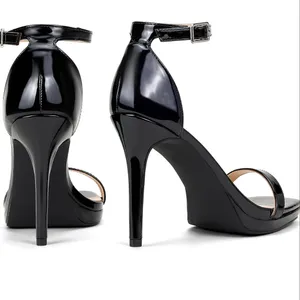 NWT Elisabet Tang‎ Black Strappy Slingback Stiletto Heels Sz 8.5 thumbnail 3