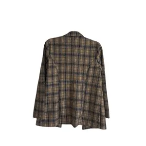 Liverpool Los Angeles Plaid Boyfriend Blazer Blue Beige Women’s Size S Classic thumbnail 2