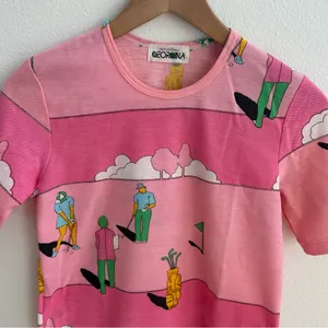 Vintage Pink Retro Golfing Tee Size XS thumbnail 2