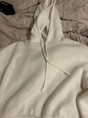 White Cropped Hoodie Size XS thumbnail 3