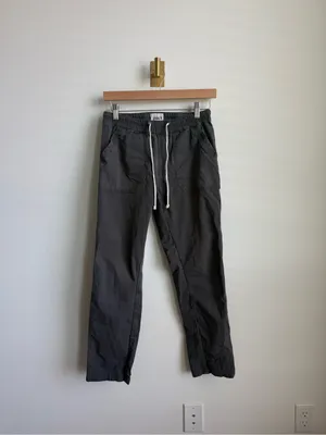 Pact Women's Organic Cotton Utility Pull On Pants Gray Drawstring Small thumbnail 5