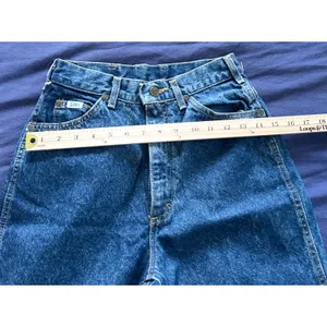 Vintage Lee High Waisted Straight Leg Jeans Medium Wash Raw Hem Size 6 Med USA thumbnail 7