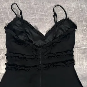 NEW Little Black Dress A-Line Mini Small V Neck Ruffle Detail Babydoll thumbnail 6