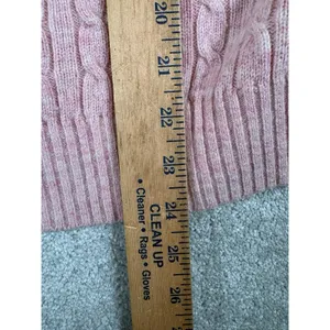 Vtg 90s LL Bean L Pink Lambs Wool Blend Cable‎ Knit Sweater Pullover thumbnail 6