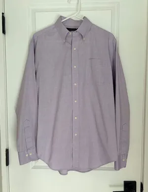 Lauren Ralph Lauren Light Purple Non Iron Cotton Shirt Classic Fit 16 34 35 thumbnail 1