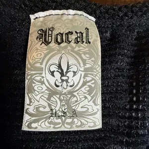 Vocal Black Rhinestone Studded Long Sleeve Knit Top Small Style Y2K USA Made thumbnail 4