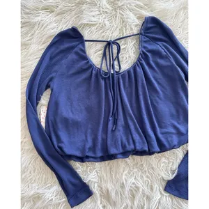 Free People We The Free Bondi Thermal Long Sleeve Top True Blue Size XS thumbnail 8