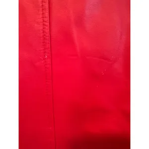Alfani Red Leather Blazer Jacket Womens M Button Genuine Leather read casual thumbnail 7