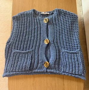 ZARA Blue Knit Top thumbnail 1