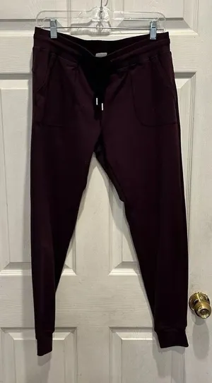 Zyia Active Unwind Jogger Pants Plum Purple Medium‎ Drawstring Pockets Cuffed thumbnail 1