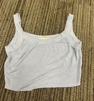 Boutique Baby Blue Crop Top From thumbnail 1