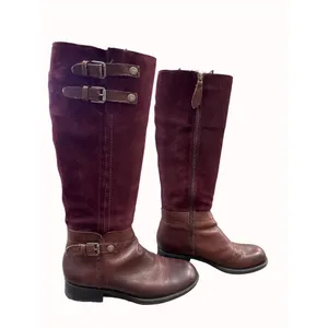 Franco Sarto L Pacer womens red leather brown riding boots shoes 7M SKU 6656 thumbnail 4