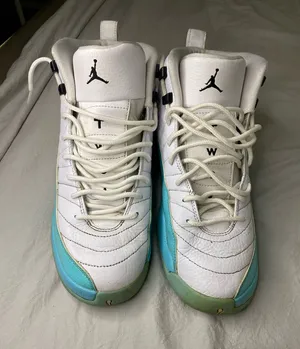 Nike Air Jordan 12 Retro Aqua White Athletic Shoes 510815-100 Womens size 9 thumbnail 1