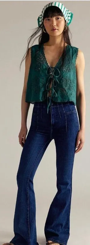 We The Free Jayde Flare Jeans Super High Rise Retro Inspired Size 26 thumbnail 1