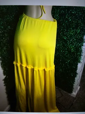 Yellow ruffle, cut out maxi dress Size L thumbnail 4