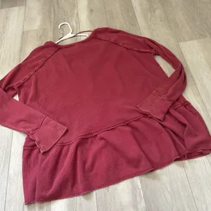 Free People Top coastaline thermal long sleeve peplum womens Red (medium) boho thumbnail 5