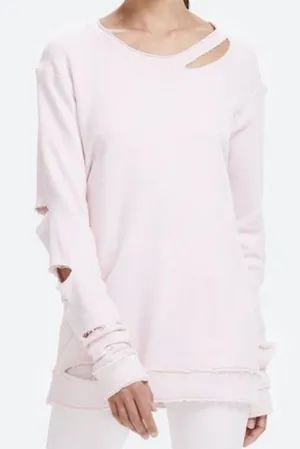 Alala Light Pink Distressed Sweatshirt thumbnail 1