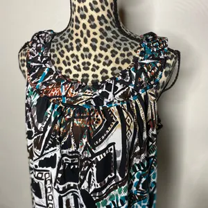 JohnPaulRichard Black and Teal Geometric Maxi Dress thumbnail 2