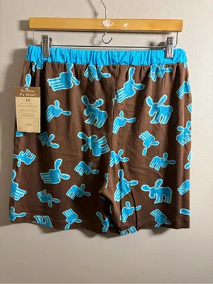 Lazy One PJ Shorts brown with moose print NWT thumbnail 2