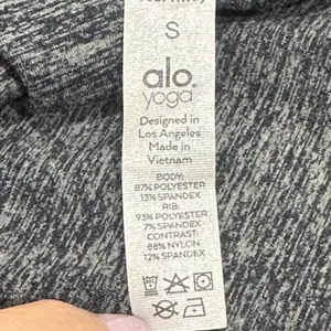 ALO Yoga Grey High Waist‎ Ribbed Knit Lounge Leggings Ruched Small Dance Workout thumbnail 5