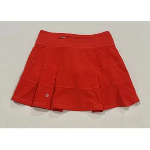 LULULEMON Pace Rival Mid-Rise Skirt Skort Vibrant Red Size 2 RARE EXCELLENT thumbnail 7