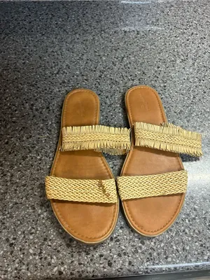 Universal Thread Tan Braided Double-Strap Slide Sandals thumbnail 4