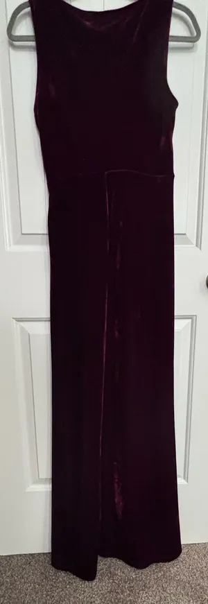 Lulus Red Purple Velvet Gown Formal Prom thumbnail 6