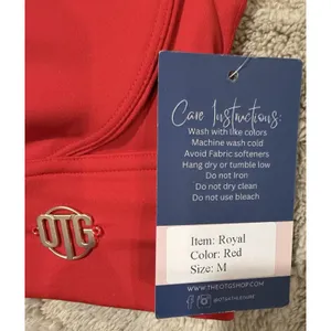 NWT OTG Athleisure Red activewear set Jacket, Sport Bra And Pants Leggings thumbnail 13