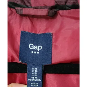 Gap Women's Red Black Buffalo‎ Plaid Puffer Vest XL thumbnail 4