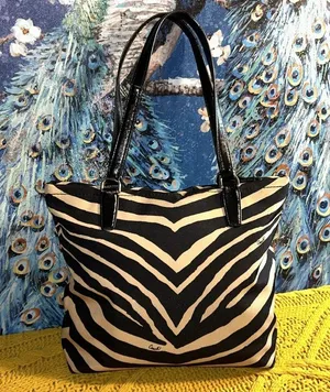 Coach Vintage Canvas Zebra Print Tote Shoulder Bag thumbnail 4