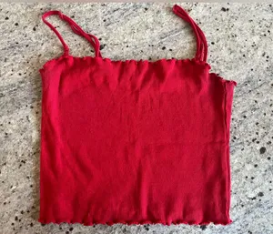 Pacsun Top Women’s Red Cropped Cami Tank Top Ribbed thumbnail 1