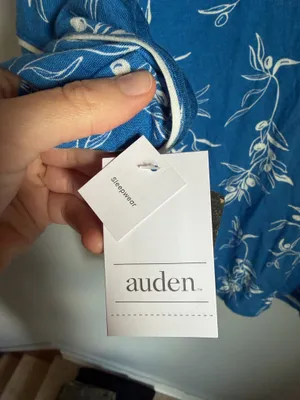 Auden Short sleeve button down pajama shirt Blue Size M thumbnail 4