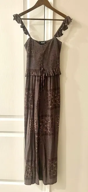Blue B Collection Wide Leg Jumpsuit Brown thumbnail 1