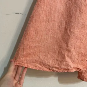 Hoodlamb Hemp Tailor Organic Cotton Flowy Back Tie Cut Out Dress Peach Coastal thumbnail 2