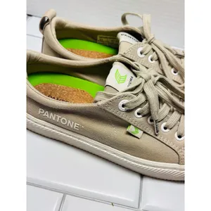 Cariuma x Pantone OCA Low Sneaker Womens 8.5 Men's 7 Plaza Taupe Canvas Shoes thumbnail 6