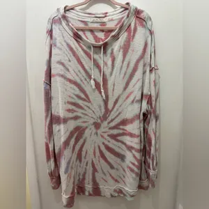 We The Free Pink & White Tie-Dye Pullover Hoodie thumbnail 7