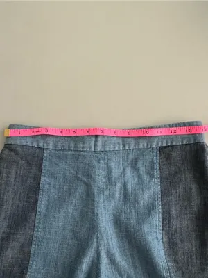 Alice + Olivia Shorts 28 Blue Linen Blend Colorblock Two Tone High Rise thumbnail 9