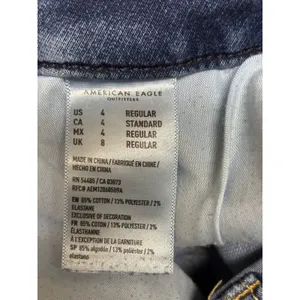 American Eagle Curvy High-Rise Jeggings Blue Denim Jeans Distressed Size 4‎ thumbnail 5