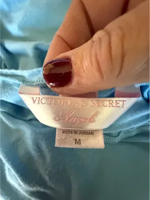 Victoria's Secret Angel Light Blue Lace Trim Slip Dress Size M thumbnail 4